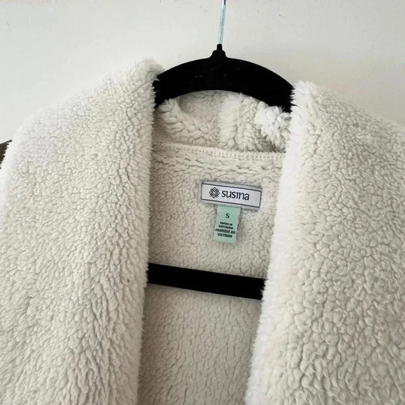 Vintage Faux Suede Shearling Vest - Size S - Picture 4 of 6